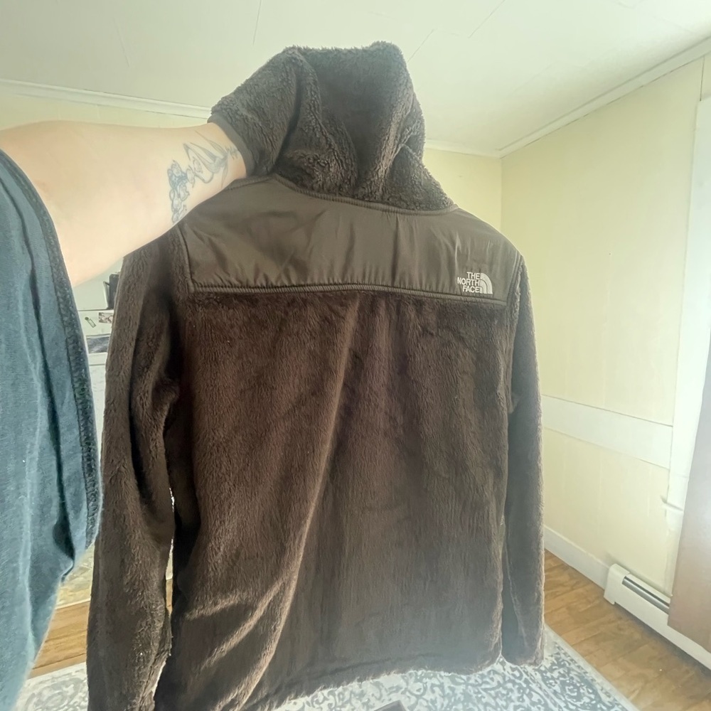 The North Face Brown Teddy Jacket Fleece Zip-Up Fuzzy Cover up Sweater S/P NWOT - Picture 5 of 5